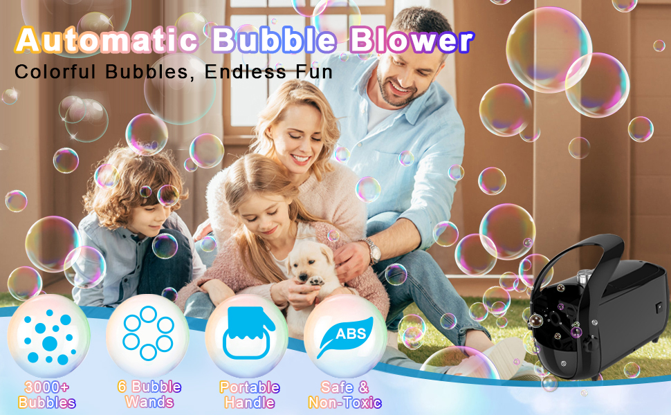Automatic Bubble Machine Portable Bubble Blower Lightweight Bubble