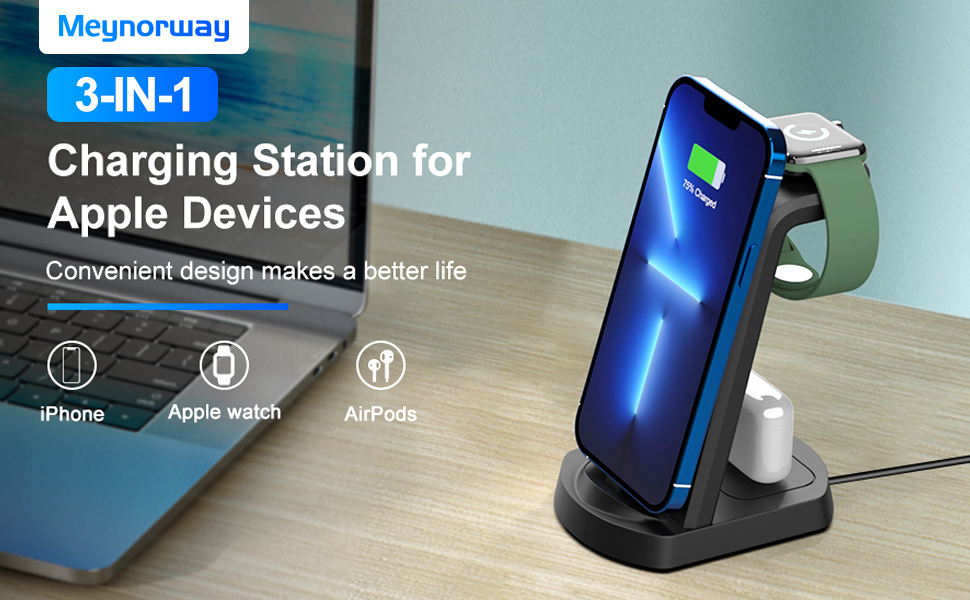 3 in 1 Charging Station Wireless Charger Multiple Fast
