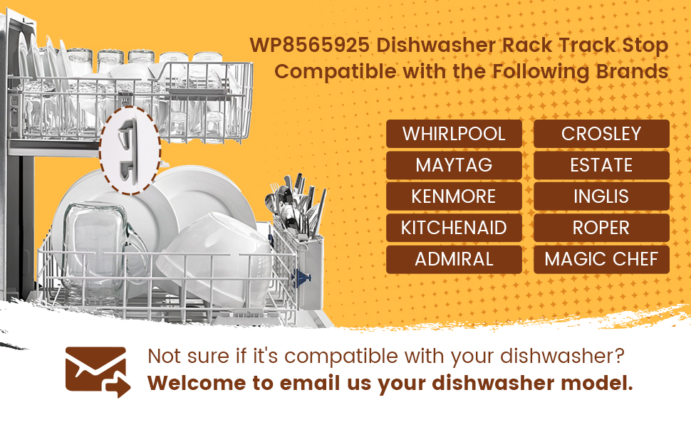 WP8565925 Dishwasher Rack Track Stop Compatible with