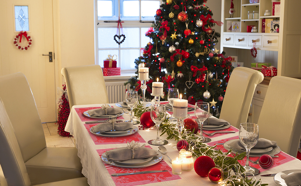 Aofmee Christmas Placemats, Placemats for Dining Table Set of 6