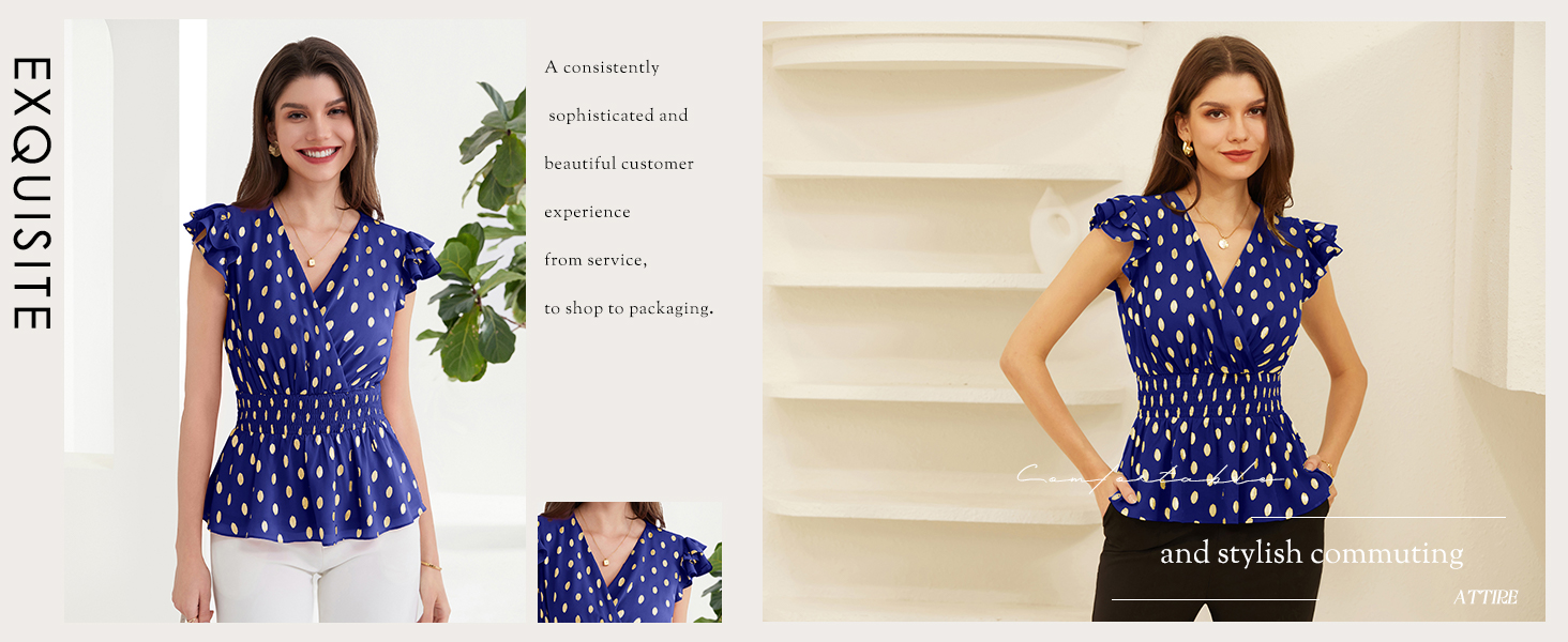 summer tops for women 2024 trendy fitted blouses for women peplum tops for women dressy