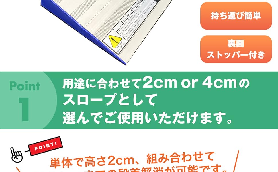 簡易設置スロープ【左右折り】【持ち運び簡単】 (88cm)used Amazon.co.jp: 【どこでもバリアフリー】簡易設置スロープ【左右