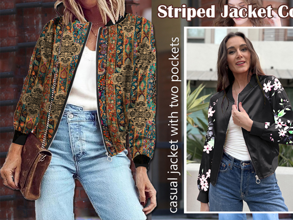 Amazon.com: Zeagoo Womens Jacket Bomber Casual Coat Solid