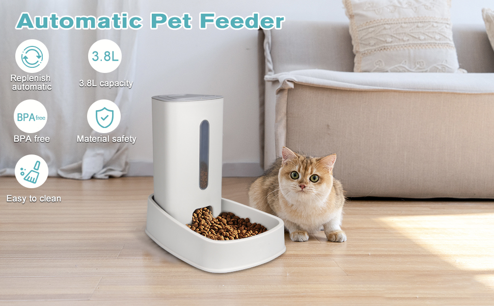 Pet Supplies Automatic Cat Feeder, Pet Dog Feeder with ClogFree