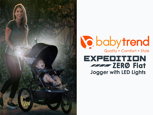 A mom and her child with Baby Trend Expedition Zero Flat Jogger Stroller