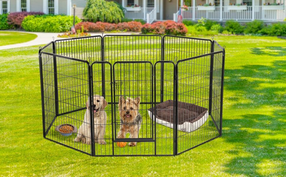 Yaheetech 2 Panel Dog Playpen Foldable Pet Puppy Pen Metal Exercise