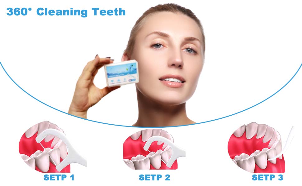 YILEAITECH 300 Count Tooth Floss Picks, Unflavored Floss