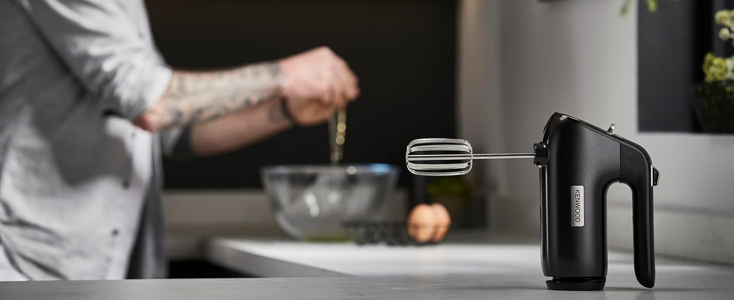 Kenwood QuickMix+ Hand Mixer HMP50.000BK, Includes Stainless Steel