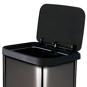 13 gallon trash can with soft closing lid and stay open lid option