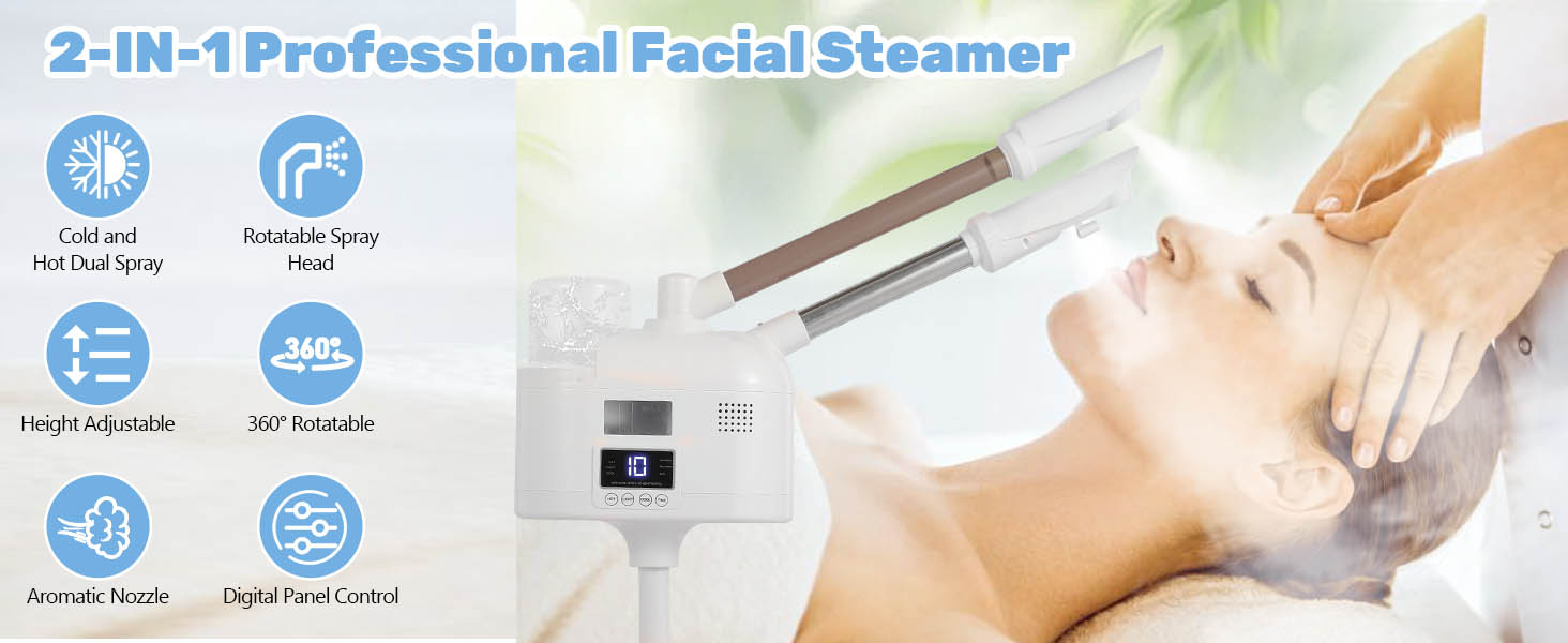 Professional 2-In-1 Facial Steamer