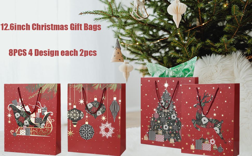 red christmas gift bags