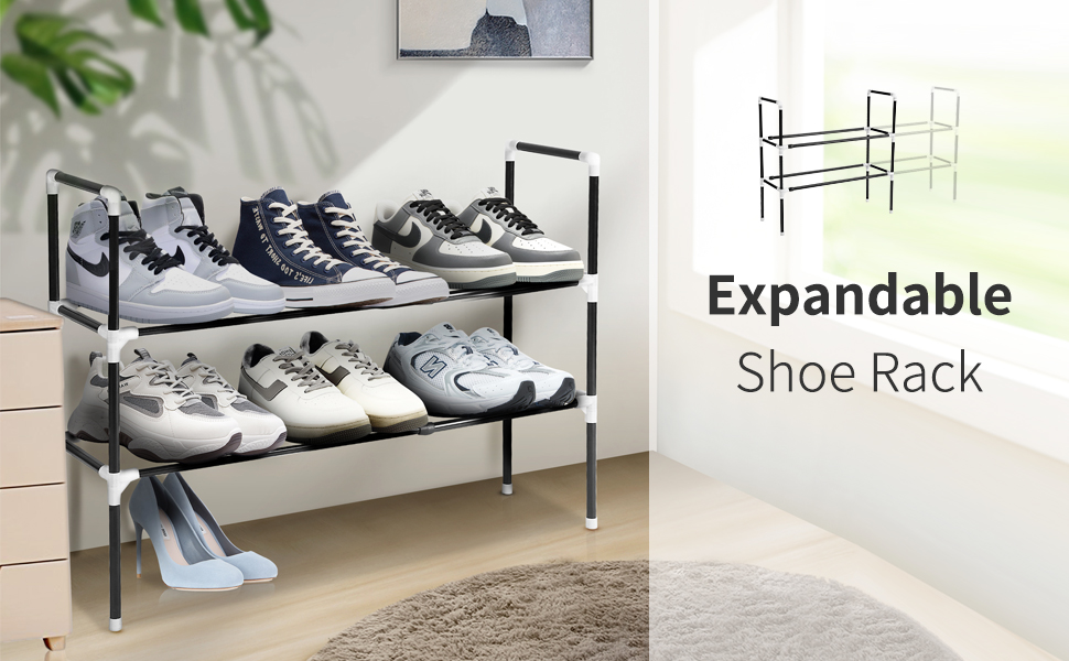 Kacimil Shoe Rack, Adjustable Shelf Shoe Organizer