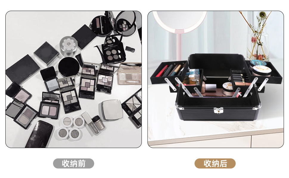 コスメボックス 大容量 鍵 2段  化粧品収納ボックス 化粧入れ メイクボッd Amazon.co.jp: Keilend メイクボックス コスメボックス 大容量