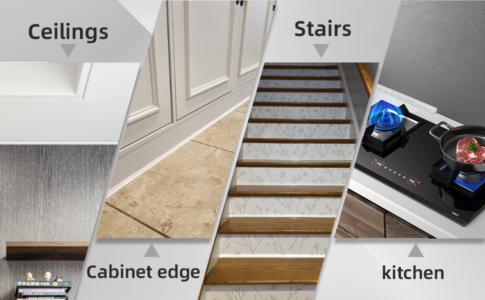 5m White PVC Quadrant Trim Caulk Strip, SelfAdhesive Tile Trim