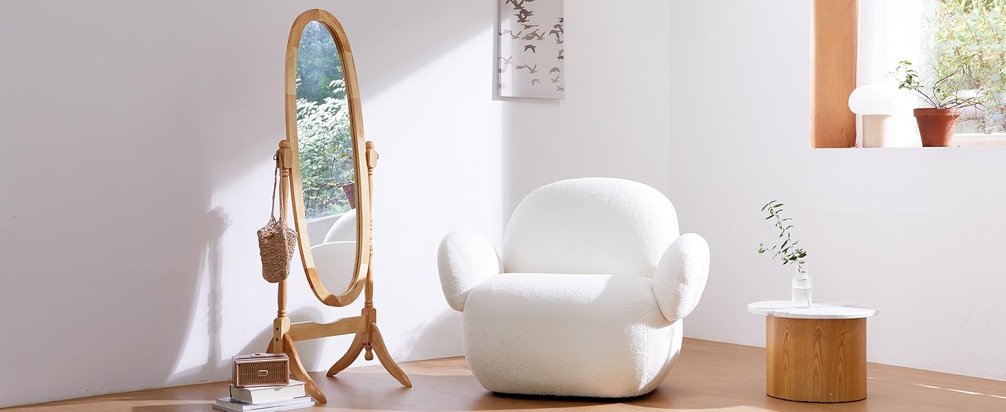 ashley antique full length oval arched tilting vanity bedroom standing wood wooden dressing mirror 