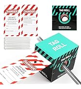 HiLKCO 200psc Lockout Tags by-The-Roll Danger Do Not Operate OSHA Compliant Scaffold Tags Waterpr...
