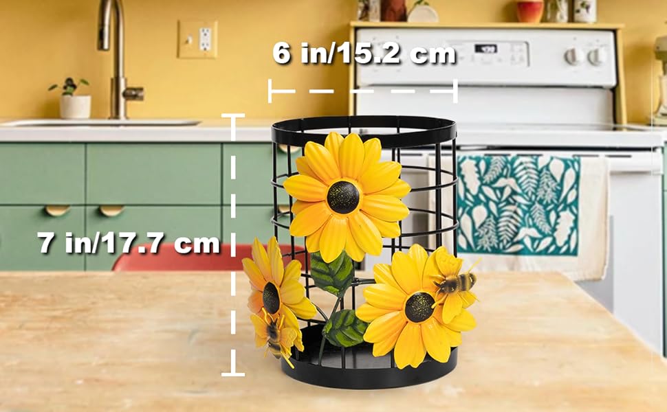 sunflower counter utensil crock 
