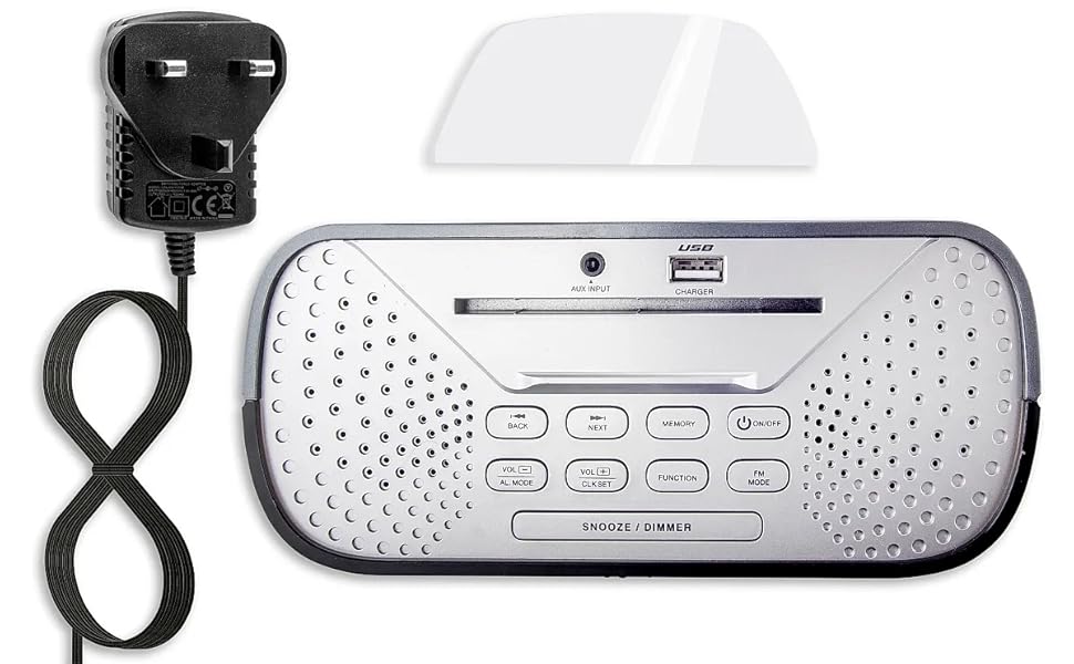 groov e Time Curve Digital Alarm Clock with BuiltIn FM Radio & USB Charging Station Backlit