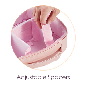 makeup bag with divider