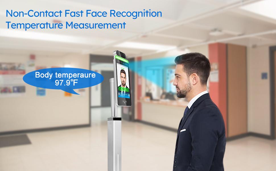 Wi-Fi Non-Contact Face Recognition Automatic Infrared Body Temperature Thermal Scanner Kiosk