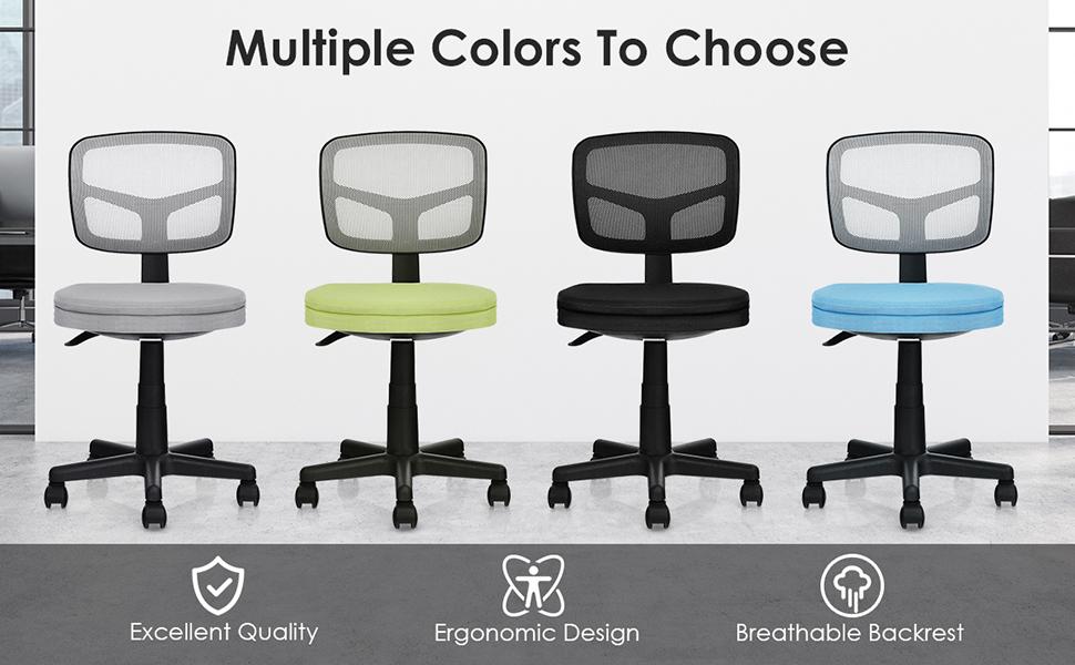 Giantex Armless Desk Chair, LowBack Computer Chair