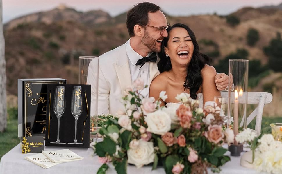 champagne flutes wedding cake knife and server set