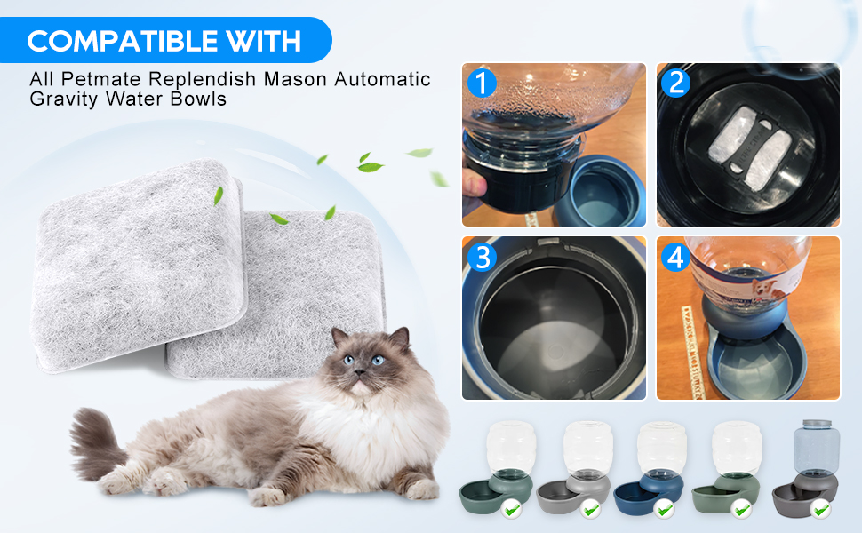 MyfatBOSS Dog Water Filter Replacement, Dog Water Bowl