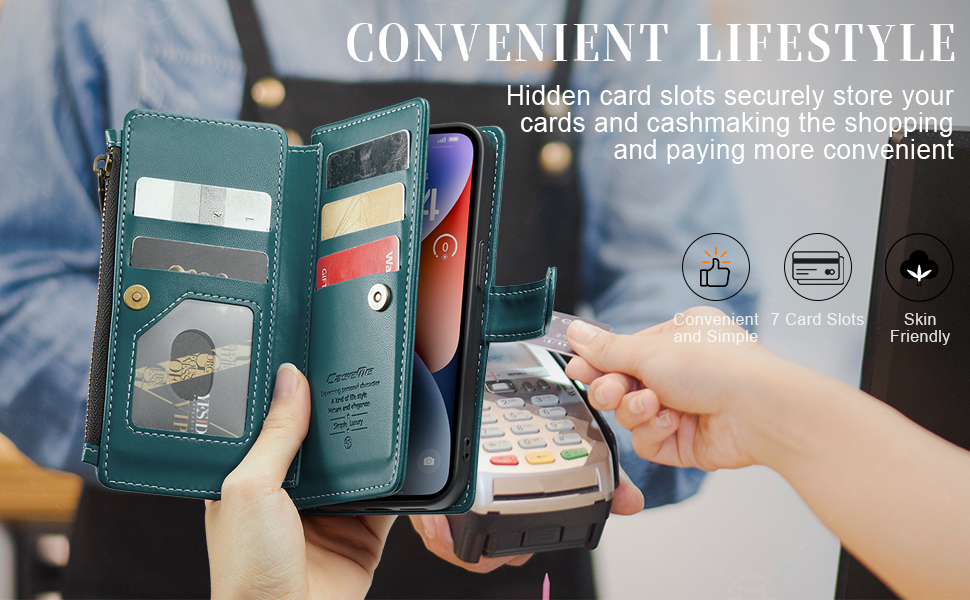 CaseMe iPhone 13 Case with Card Holder, Premium iPhone 13