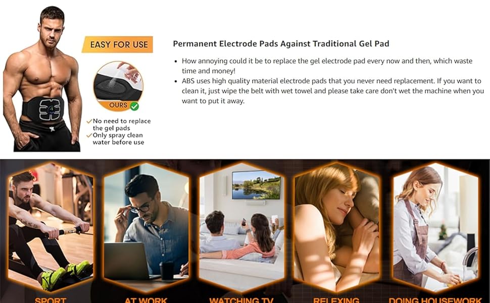 Review Abs Stimulator - Ems Muscle Stimulator, Portable Abdominal 11 Muscle Exerciser