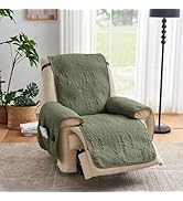 Pamhaven Green Quilted Recliner Covers, Water-Repellent Recliner Slipcovers, Recliner Covers Stay...