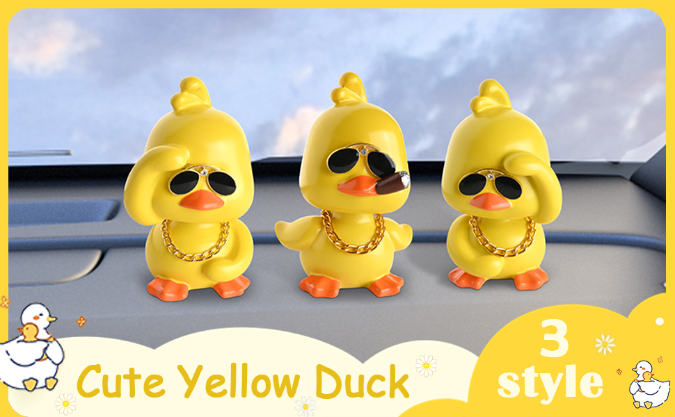 JARHOT Cute Yellow Duck Car Decorations Cool Car Dashboard