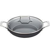 Le Creuset Essential Non-stick Ceramic Shallow Braiser with Glass Lid, 3.5 qt.
