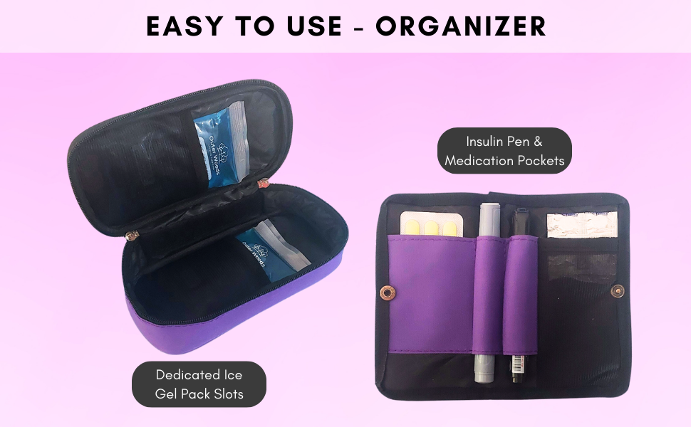 Outer Woods Insulin Cooler Bag Purple