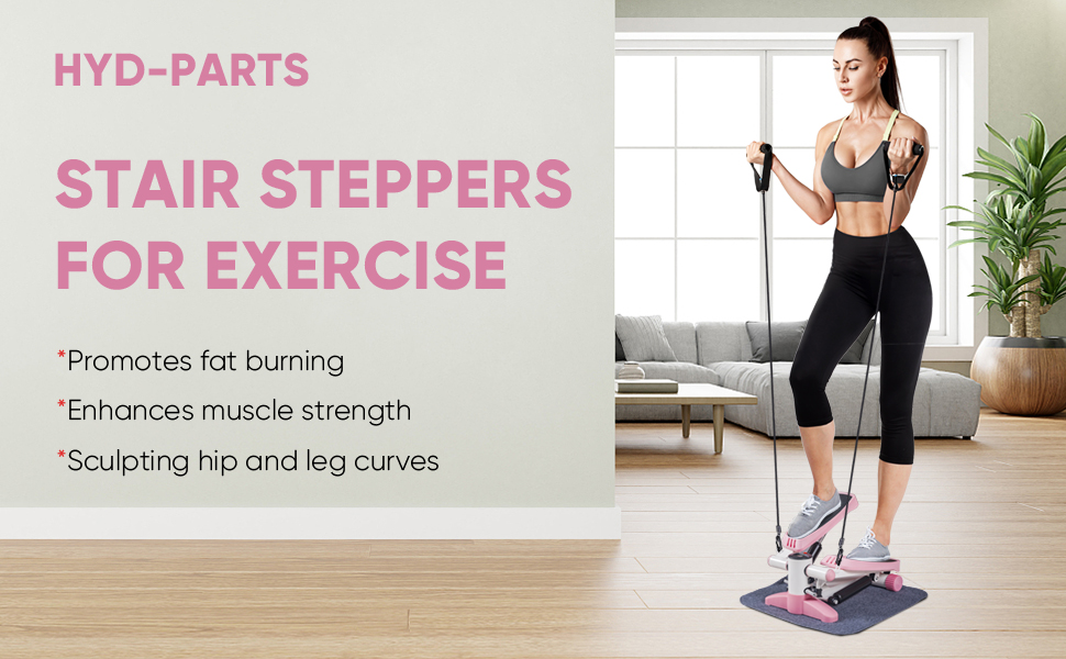 HYDParts Mini Stepper, Stair Stepper with Resistance Band