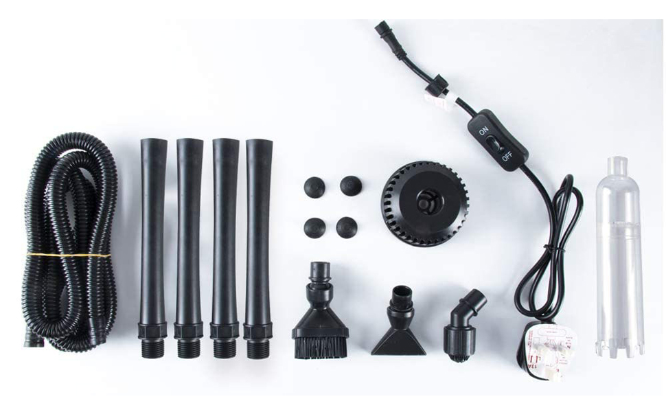 Elektrisch Aquarium Mulmsauger Reiniger Sand Kies, longziming 6 in 1 Fischbehälter Staubsauger