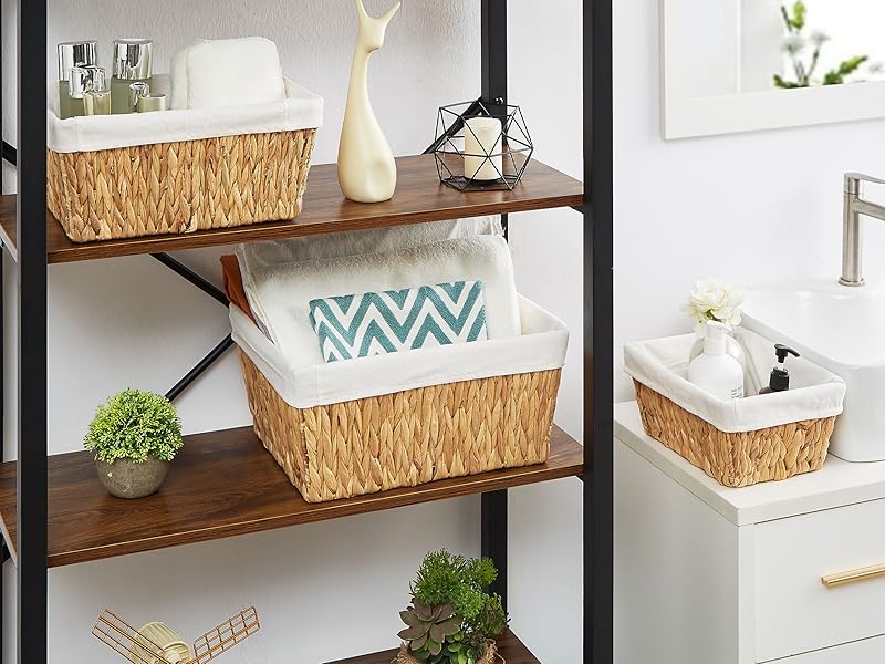 Vagusicc Storage Basket, Water Hyacinth Wicker Storage