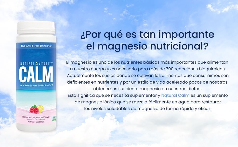 Calm Natural vitality Magnesio anti estrés natural, orgánico