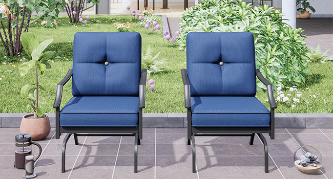 Amazon.com: Top Space Rocking Patio Chairs Outdoor Metal Furniture ...