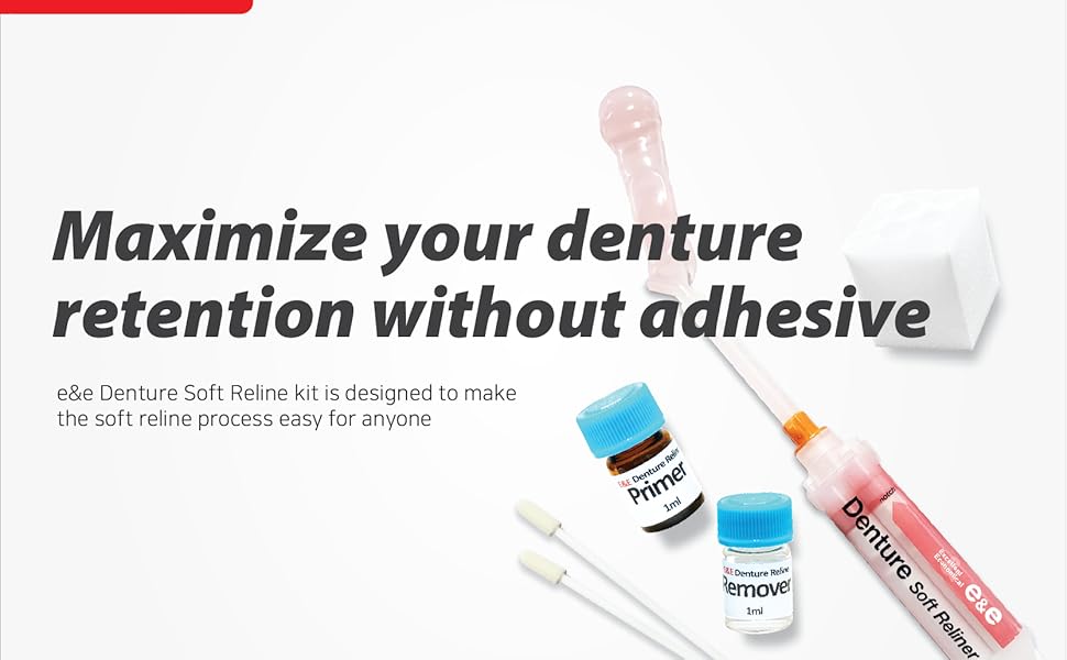 E&E Upper and Lower Denture Soft Reline Kit Industrial