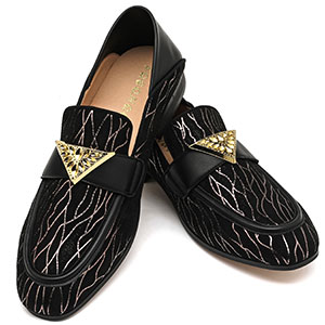 FQEQNQG Men Velvet Loafer Dress Smoking Fashion Slippers Penny Party Wedding Driving black Beige