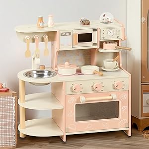 Amazon.com: Wooden Kitchen Playset for Kids Ages 3-8