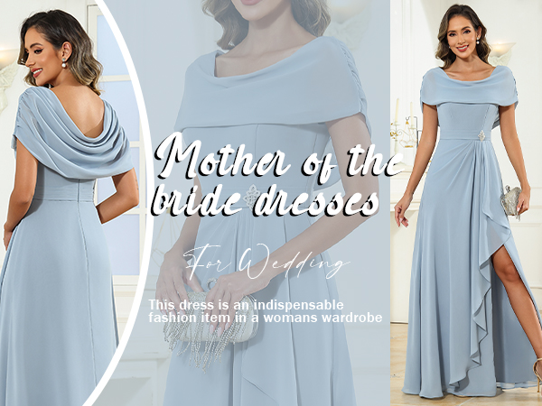 Amazon.com: LANGKAAO Crew Neck Mother of The Bride Dress for