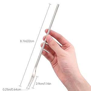 Long Handle 2-Tine Fruit Forks, 8.7 Inch Round Solid Handle Picks Forks for Jar