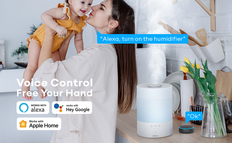 VOCOlinc Smart Cool Mist Humidifiers for Bedroom, 2.5L