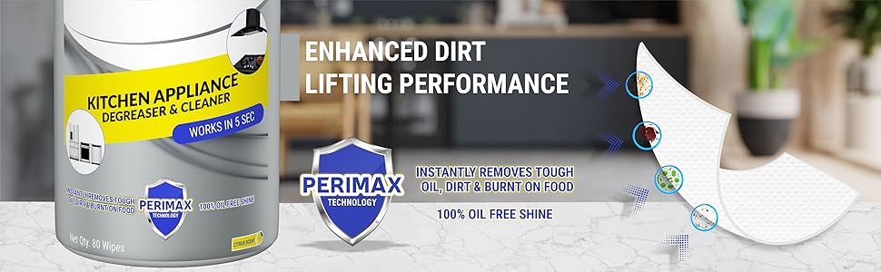 Perisafe Kitchen Appliance Degreaser Wipes A+ 6