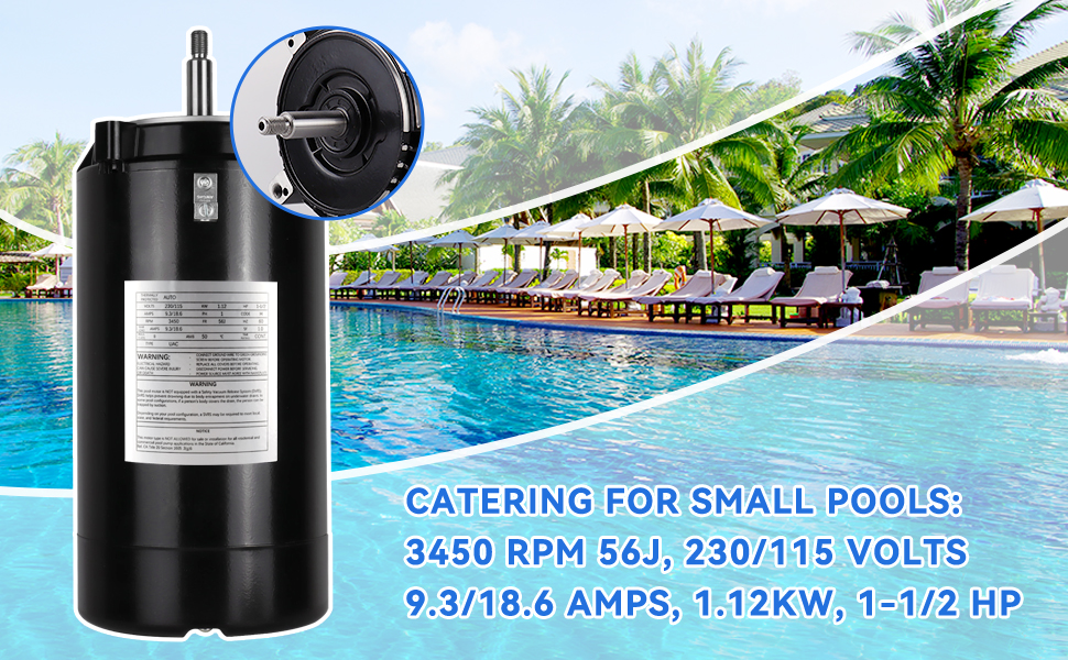 UST1152 Swimming Pool Pump Motor 1.5 HP for Hayward Super