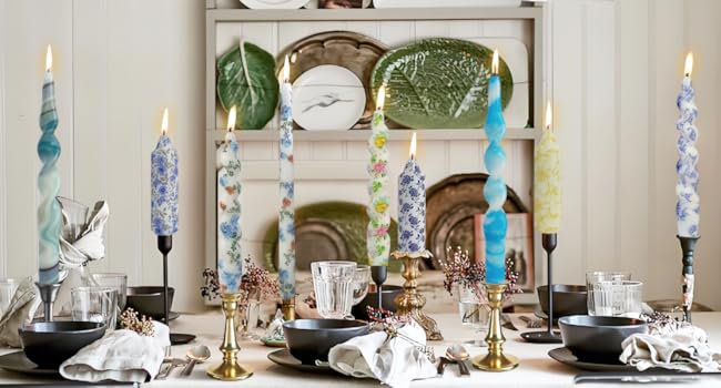 flower taper candles