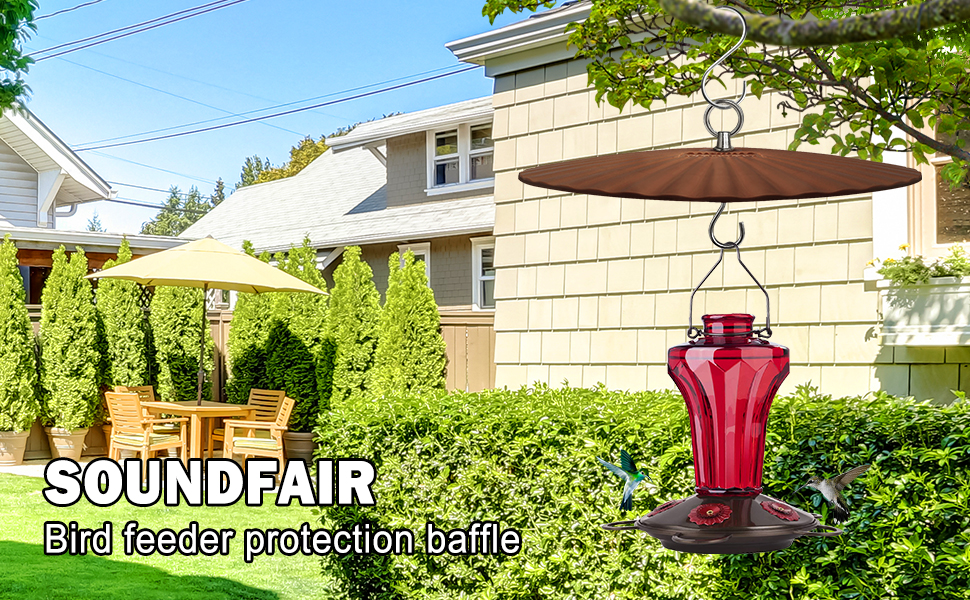 SOUNDFAIR Bird Feeder Baffle, Weather Resistant Keep