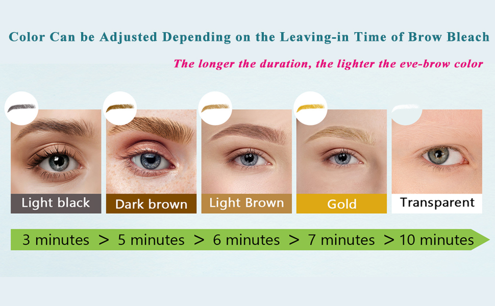 Color can be adjusted depending on the leaving-in time of brow bleach