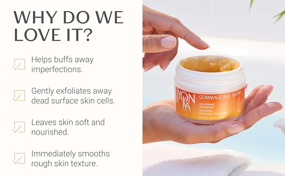 Gently exfoliates away dead surface skin cells 